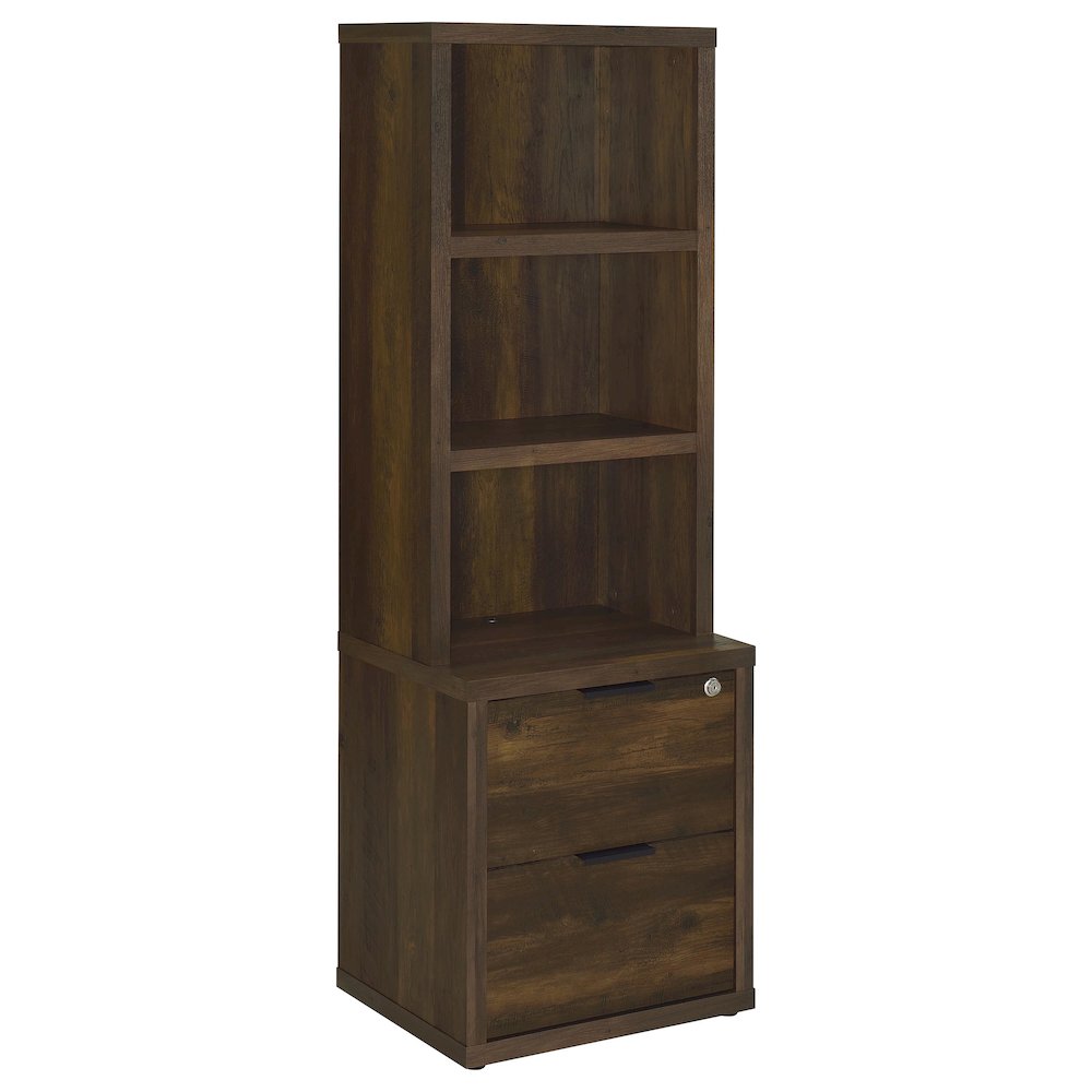 Westpark 3-piece Wall Unit Bookcase Set with USB Dark Pine. Picture 2