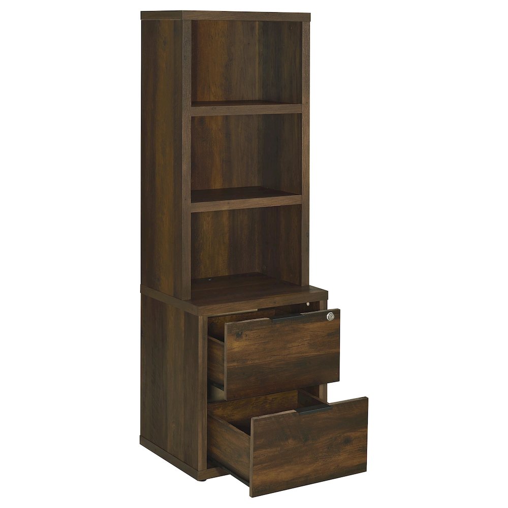 Westpark 3-piece Wall Unit Bookcase Set with USB Dark Pine. Picture 3