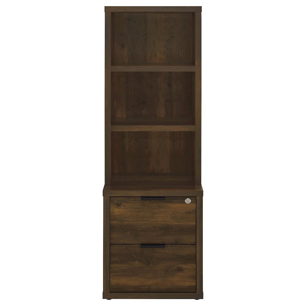 Westpark 3-piece Wall Unit Bookcase Set with USB Dark Pine. Picture 4