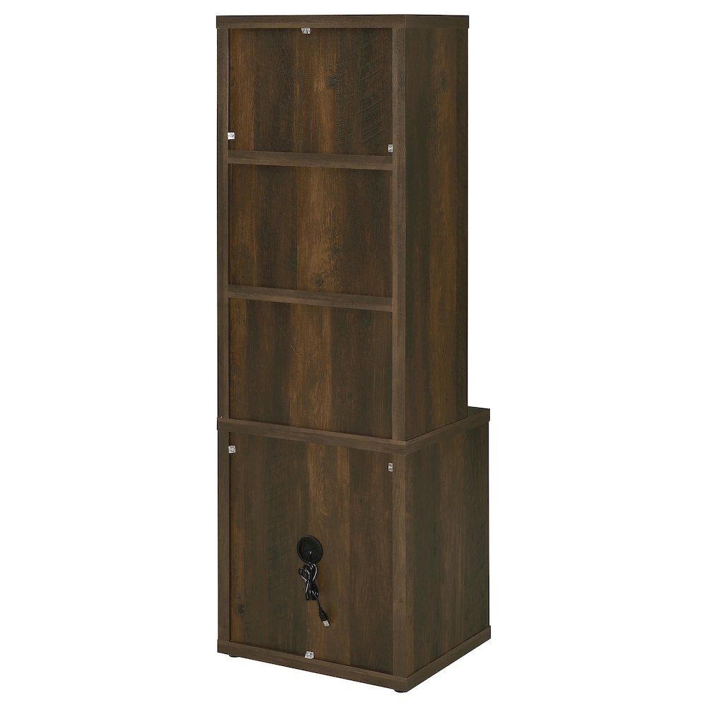 Westpark 3-piece Wall Unit Bookcase Set with USB Dark Pine. Picture 8