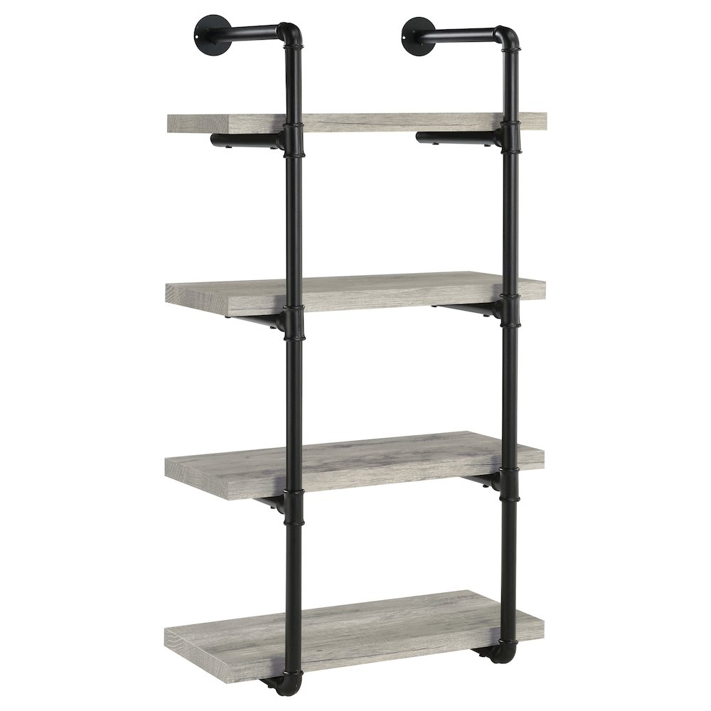 Elmcrest 24-inch 4-shelf Wall Bookshelf Grey Driftwood. Picture 1