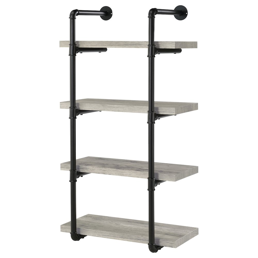 Elmcrest 24-inch 4-shelf Wall Bookshelf Grey Driftwood. Picture 4