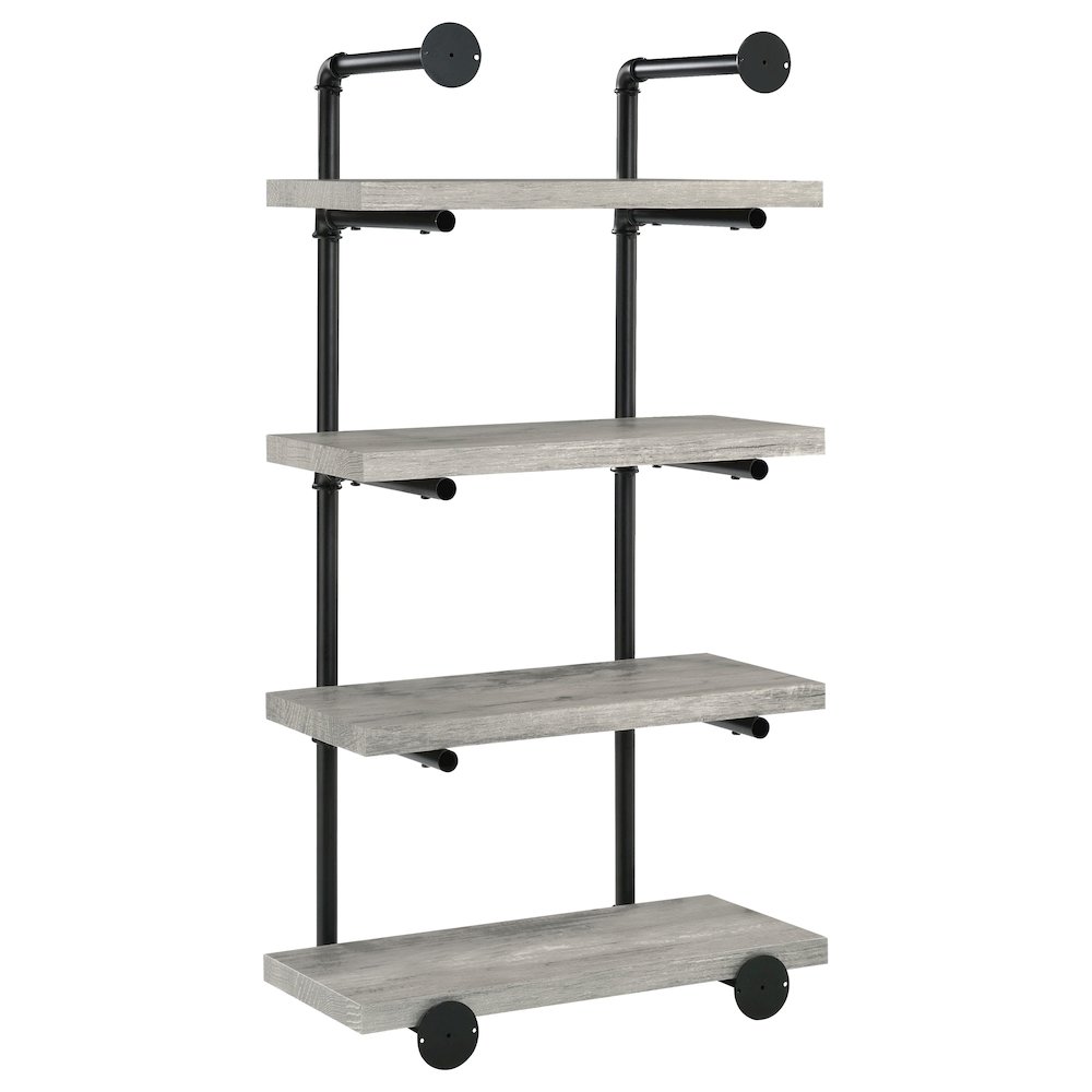 Elmcrest 24-inch 4-shelf Wall Bookshelf Grey Driftwood. Picture 6