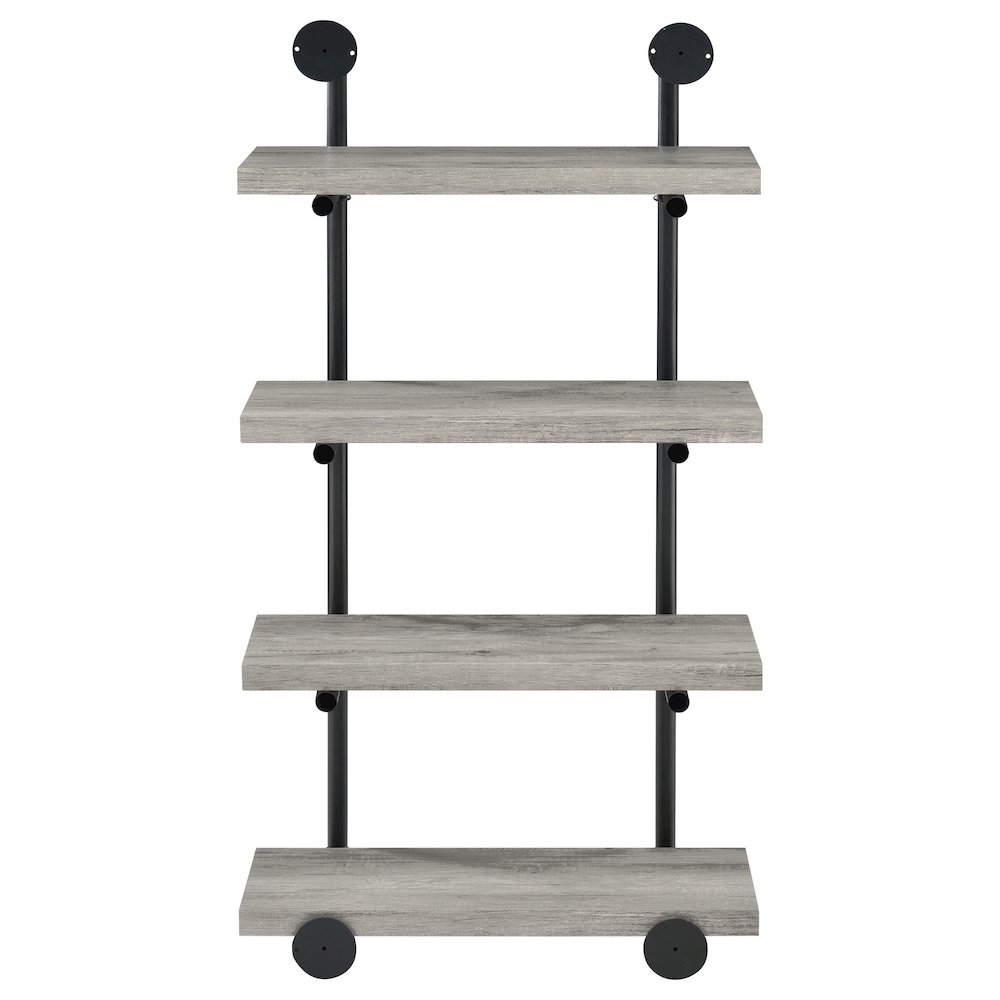 Elmcrest 24-inch 4-shelf Wall Bookshelf Grey Driftwood. Picture 7