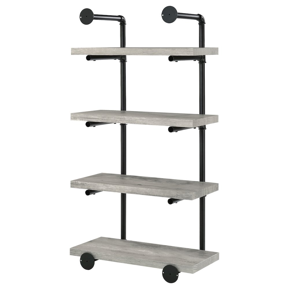 Elmcrest 24-inch 4-shelf Wall Bookshelf Grey Driftwood. Picture 8