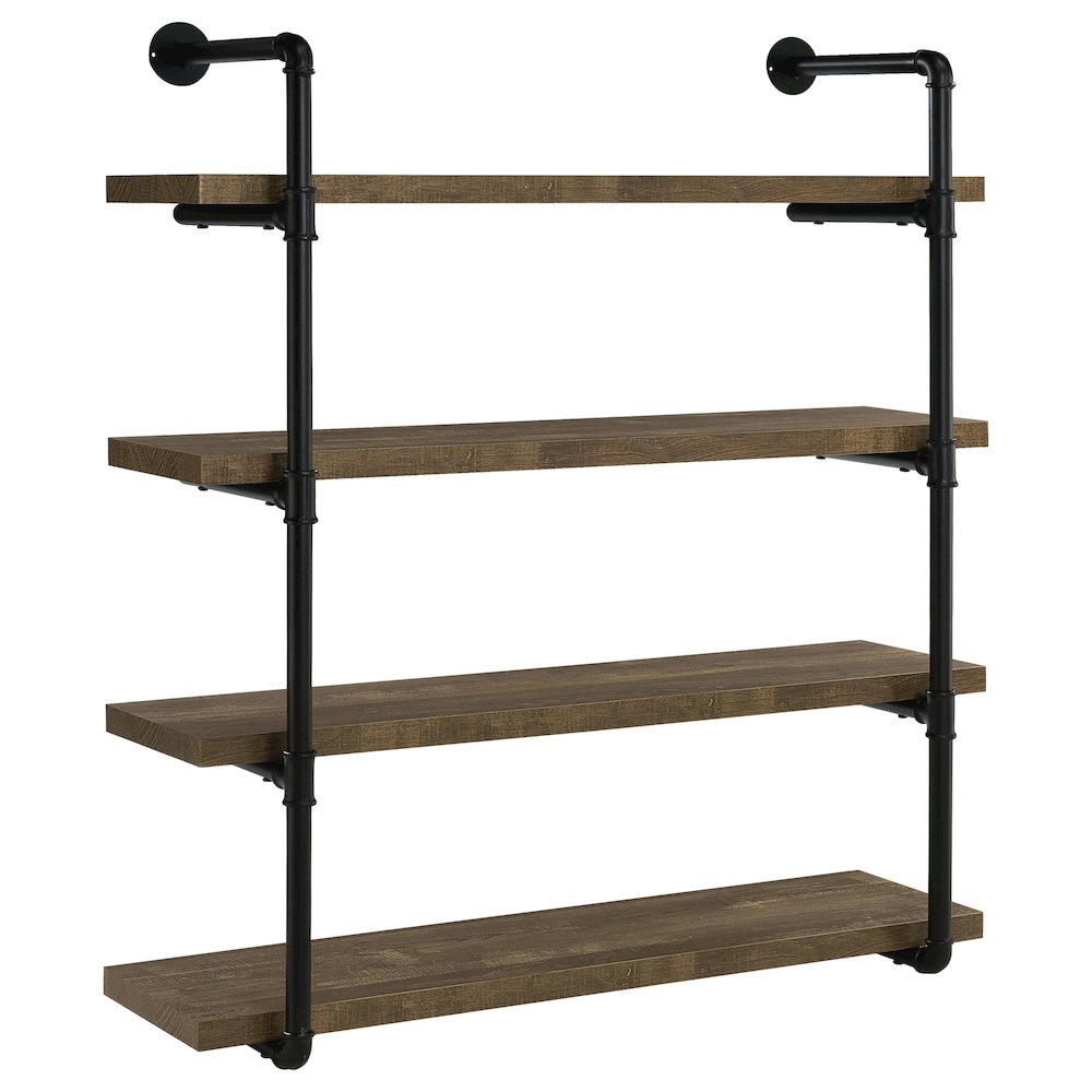 Elmcrest 39-inch 4-shelf Wall Bookshelf Rustic Oak. Picture 1
