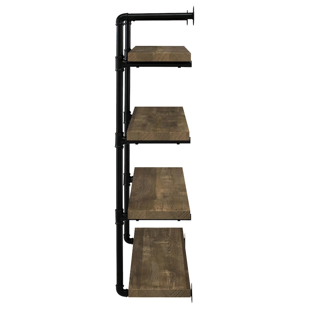 Elmcrest 39-inch 4-shelf Wall Bookshelf Rustic Oak. Picture 4