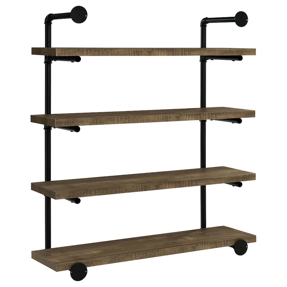 Elmcrest 39-inch 4-shelf Wall Bookshelf Rustic Oak. Picture 5