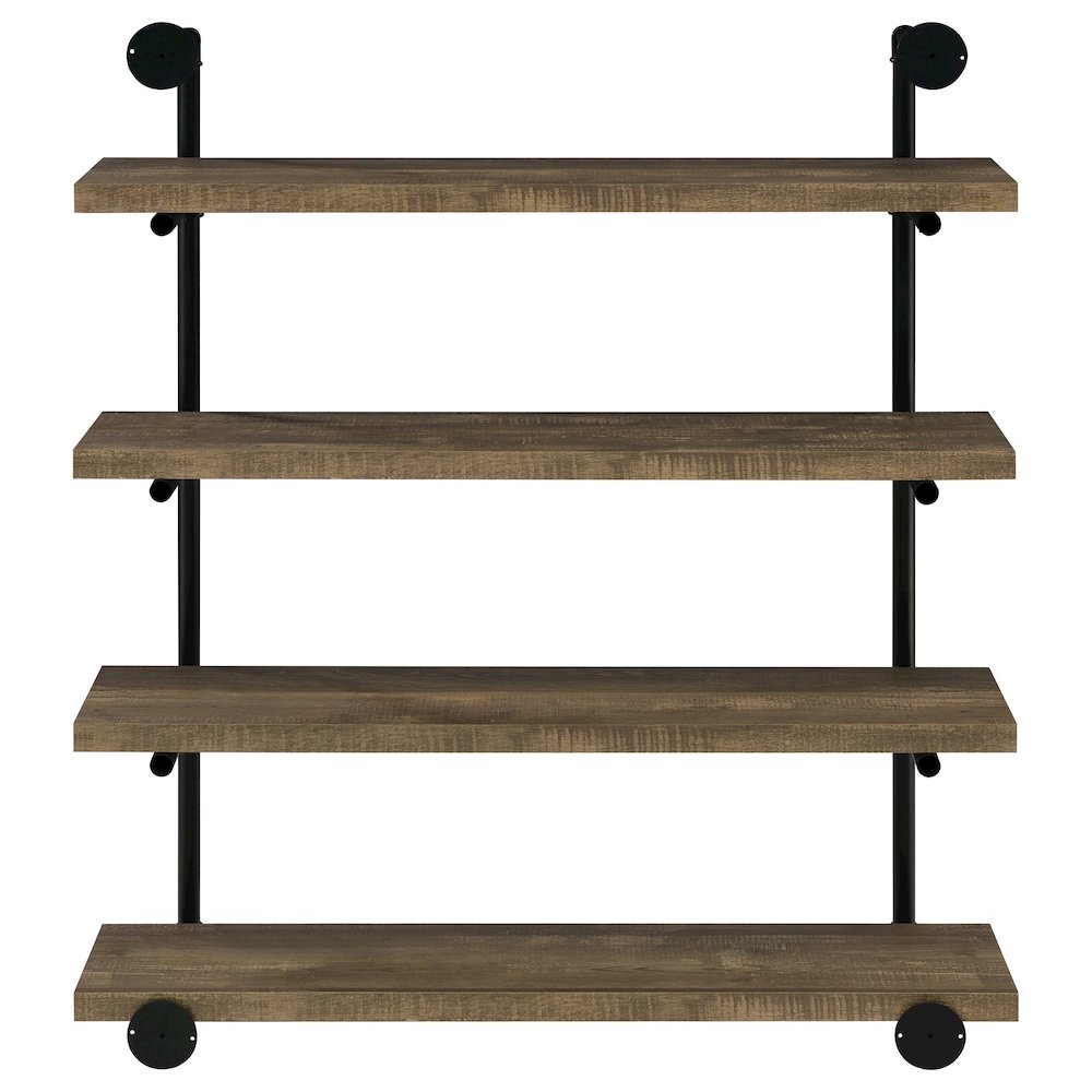 Elmcrest 39-inch 4-shelf Wall Bookshelf Rustic Oak. Picture 6