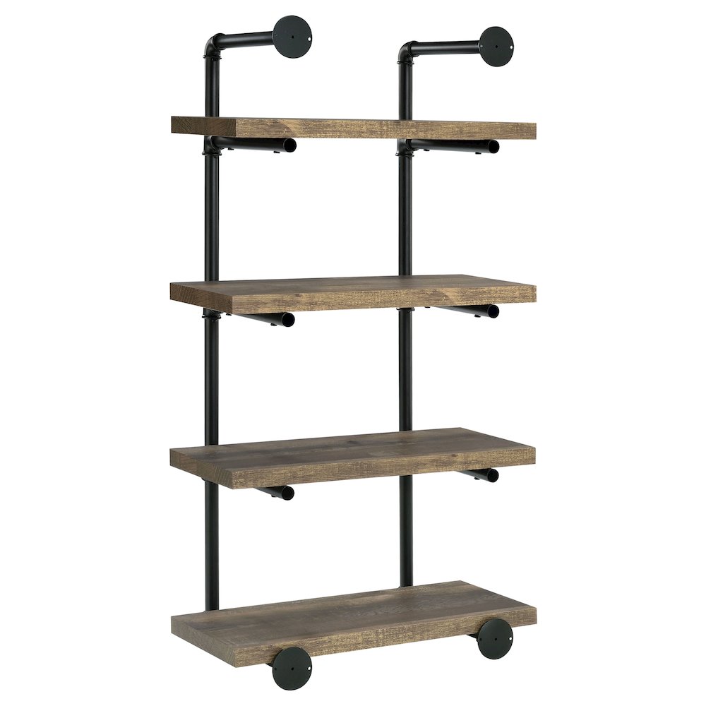 Elmcrest 24-inch 4-shelf Wall Bookshelf Rustic Oak. Picture 6
