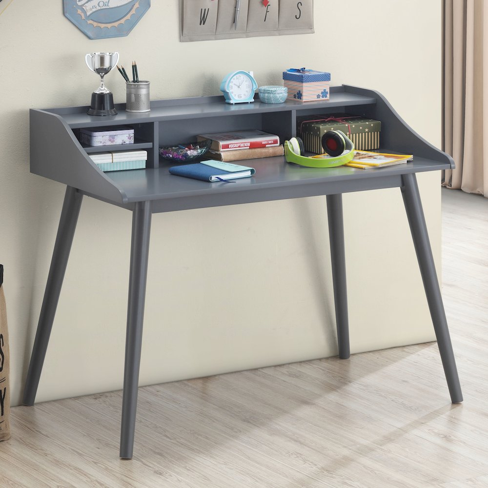 Percy 45-inch 4-compartment Writing Desk Grey. Picture 5
