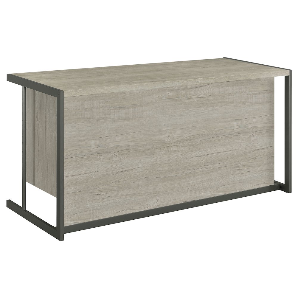 Loomis 60-inch 4-drawer Computer Desk Whitewashed Grey. Picture 6