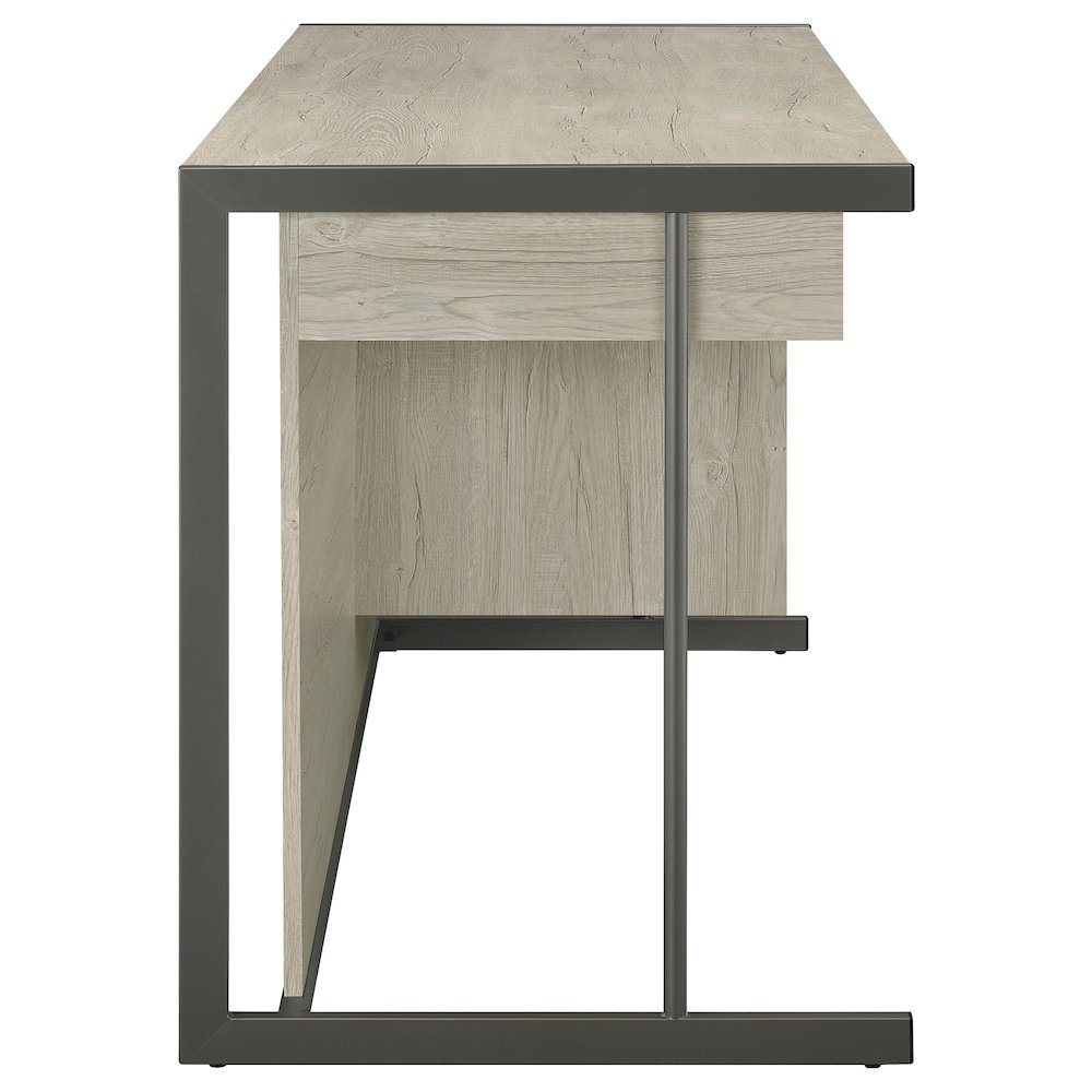 Loomis 60-inch 4-drawer Computer Desk Whitewashed Grey. Picture 8