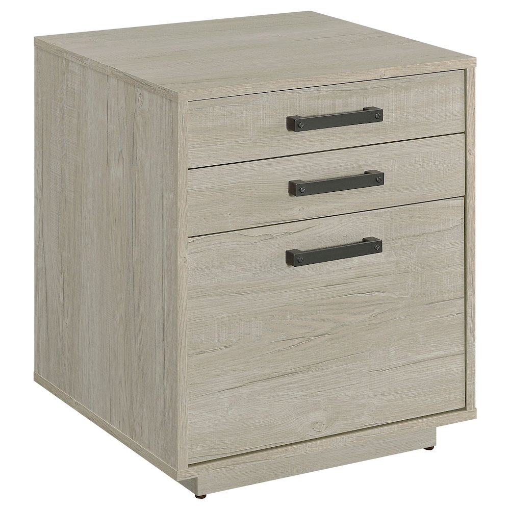 Loomis 3-drawer Home Office File Cabinet Whitewashed Grey. Picture 1