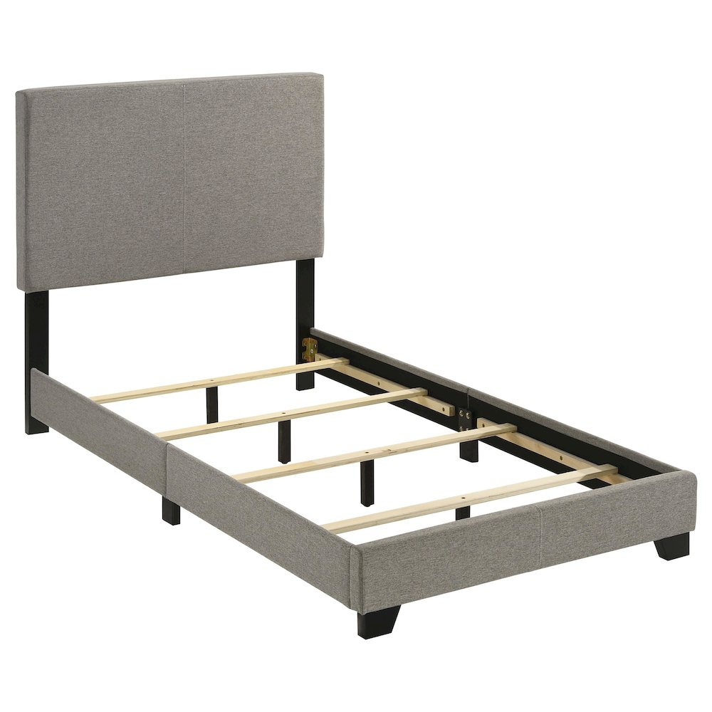 Dorian Fabric Upholstered Twin Panel Bed Taupe. Picture 4