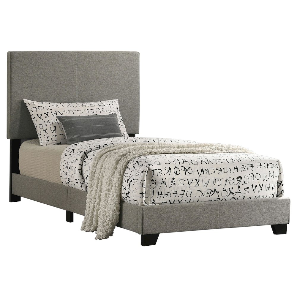 Dorian Fabric Upholstered Twin Panel Bed Taupe. Picture 1