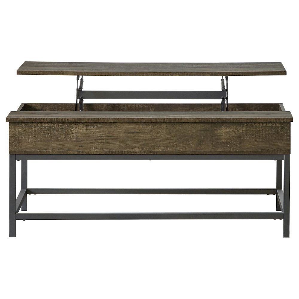 Byers 2-piece Lift Top Coffee and End Table Set Brown Oak. Picture 5