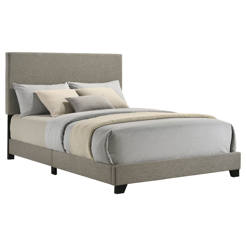Dorian Fabric Upholstered Full Panel Bed Taupe. Picture 1