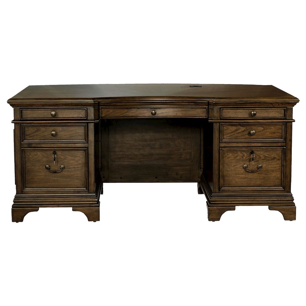 Hartshill 72-inch 7-drawer Executive Desk Burnished Oak. Picture 4