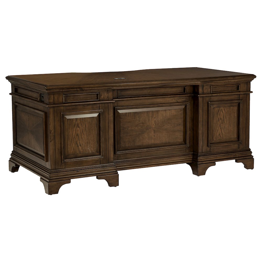 Hartshill 72-inch 7-drawer Executive Desk Burnished Oak. Picture 6
