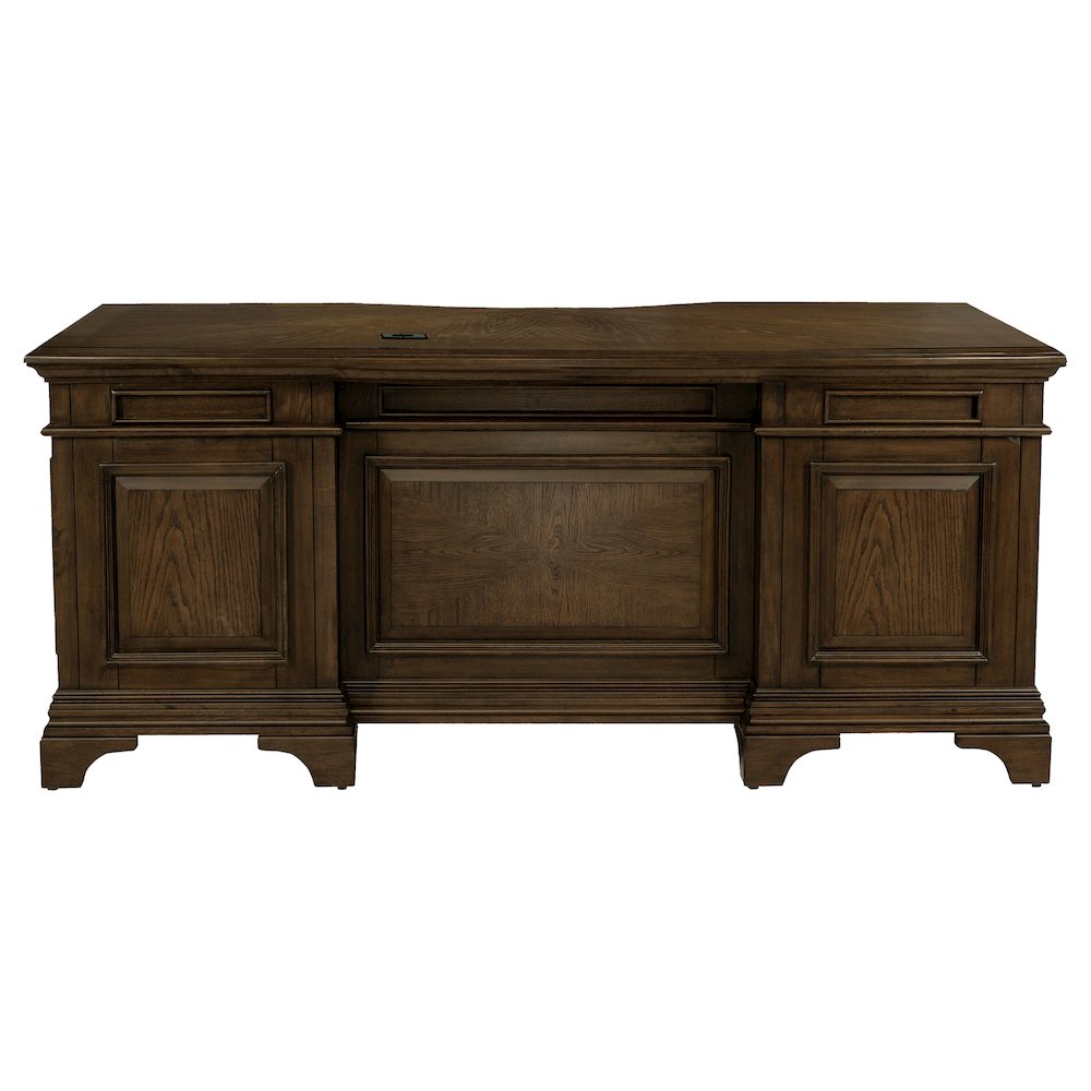 Hartshill 72-inch 7-drawer Executive Desk Burnished Oak. Picture 7