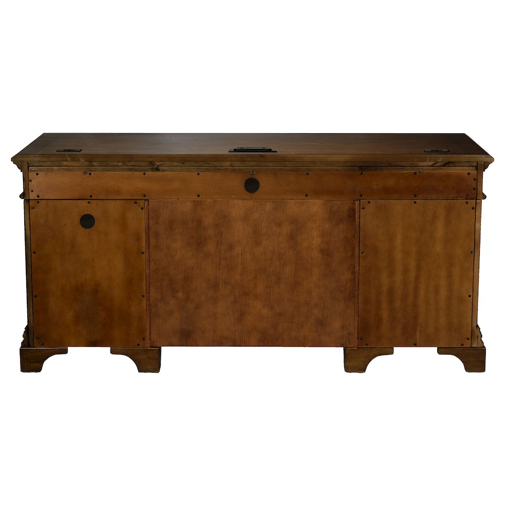 Hartshill 66-inch 5-drawer Credenza Office Desk Burnish Oak. Picture 7