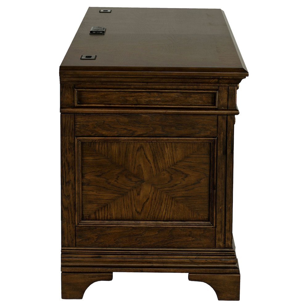 Hartshill 66-inch 5-drawer Credenza Office Desk Burnish Oak. Picture 8