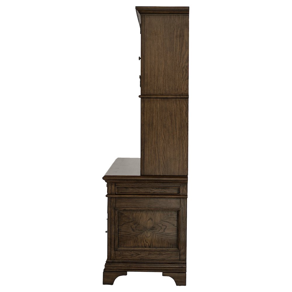 Hartshill 66-inch 5-drawer Credenza with Hutch Burnished Oak. Picture 5