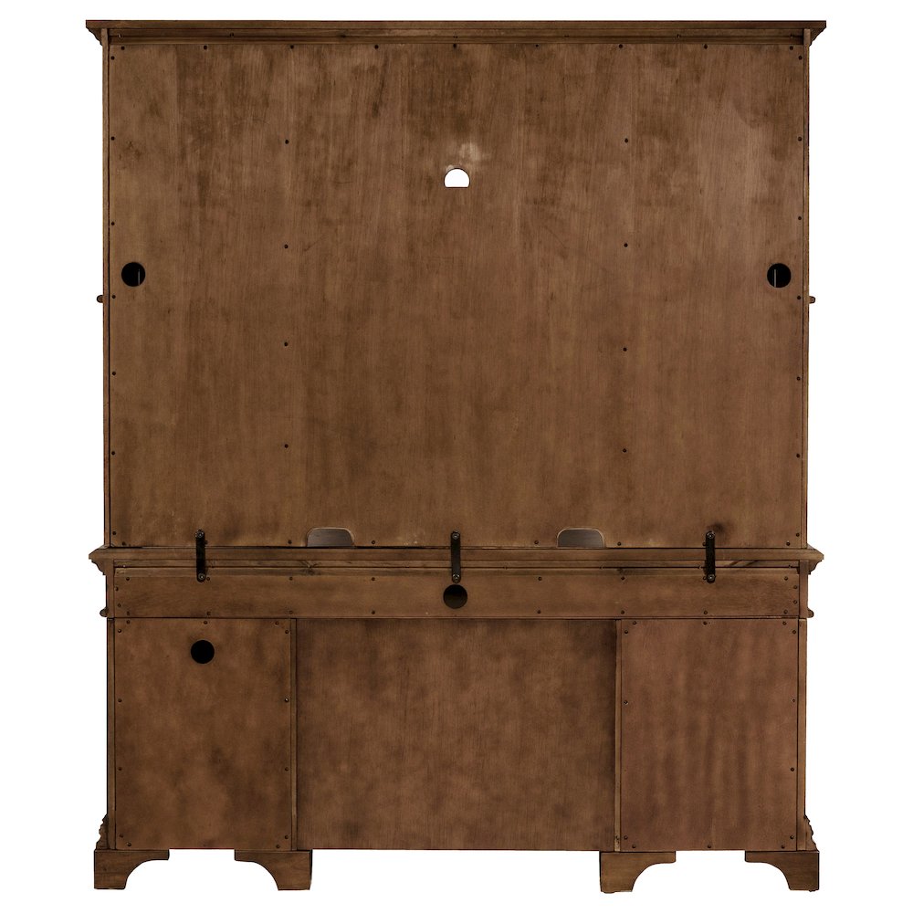 Hartshill 66-inch 5-drawer Credenza with Hutch Burnished Oak. Picture 7