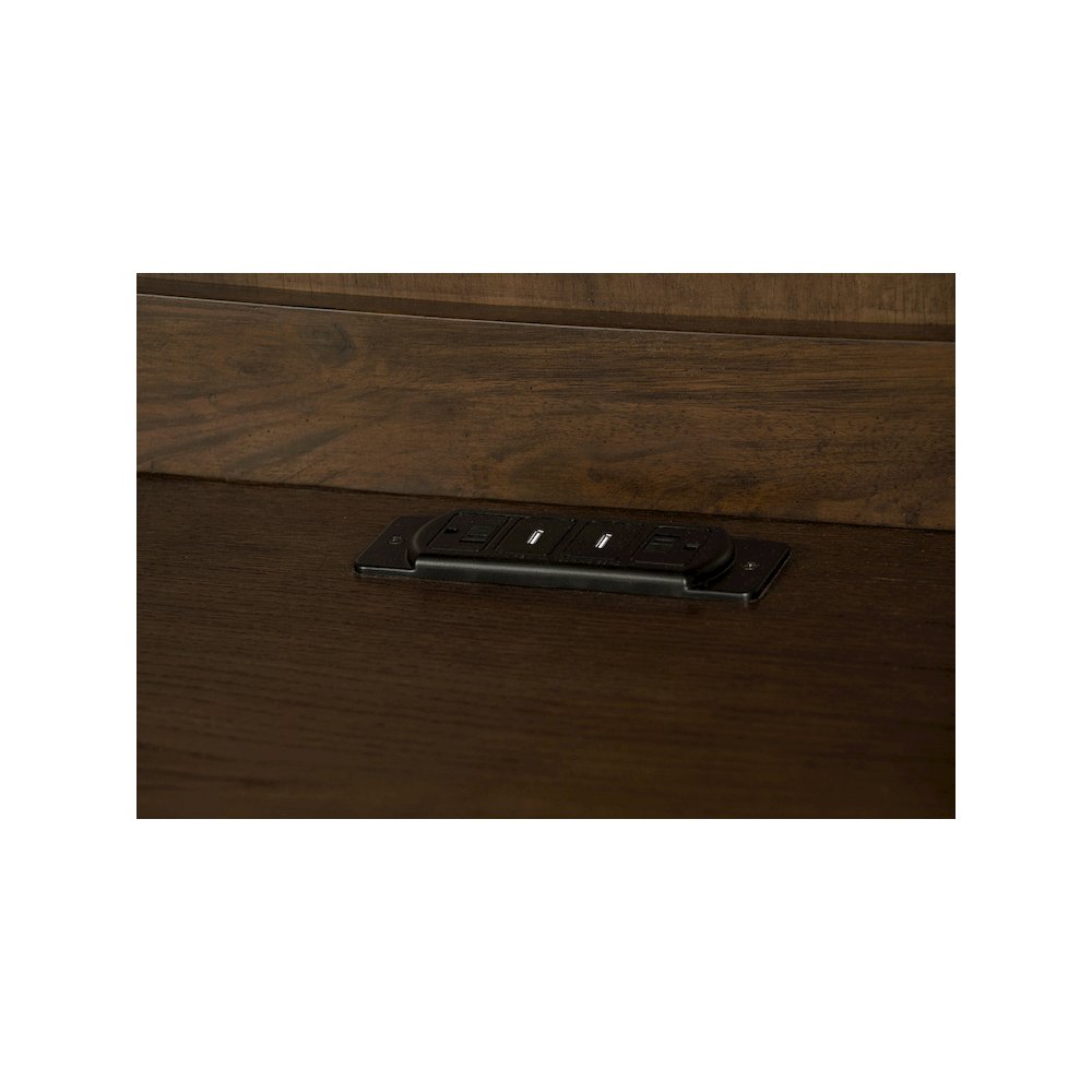 Hartshill 66-inch 5-drawer Credenza with Hutch Burnished Oak. Picture 15