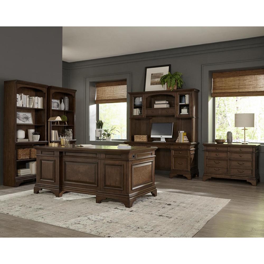 Hartshill 2-Door Hutch With Shelves Burnished Oak. Picture 9