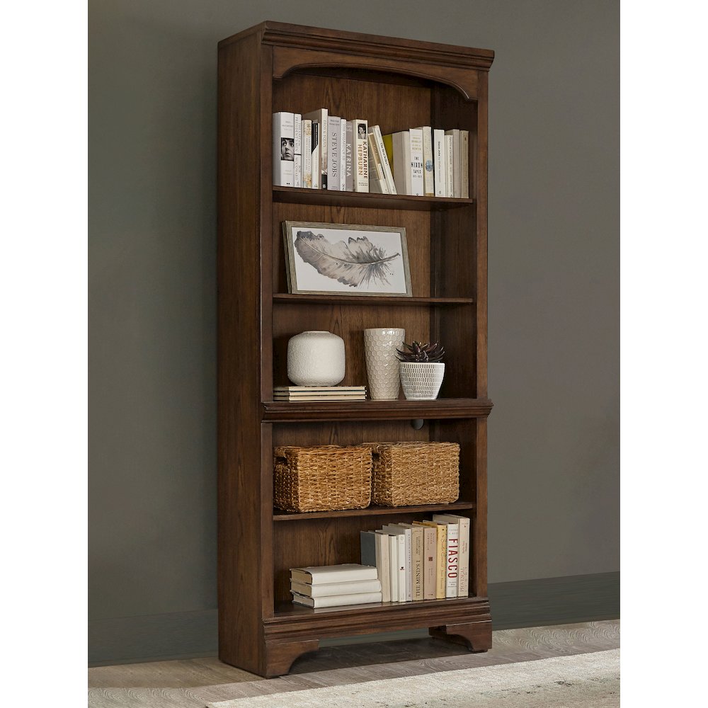 Hartshill 78-inch 5-shelf Bookcase Burnished Oak. Picture 8
