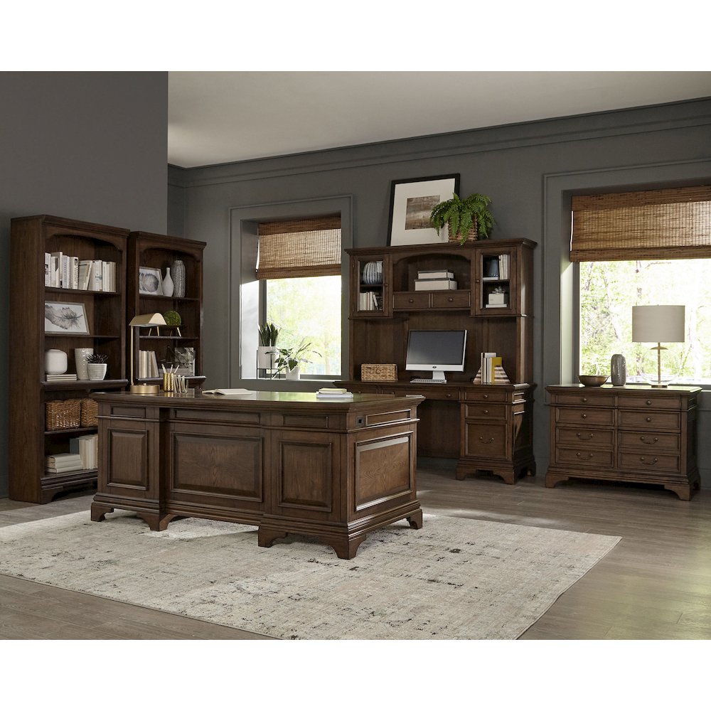 Hartshill 78-inch 5-shelf Bookcase Burnished Oak. Picture 11