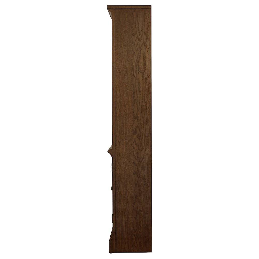 Hartshill 78-inch 3-shelf Cabinet Bookcase Burnished Oak. Picture 5