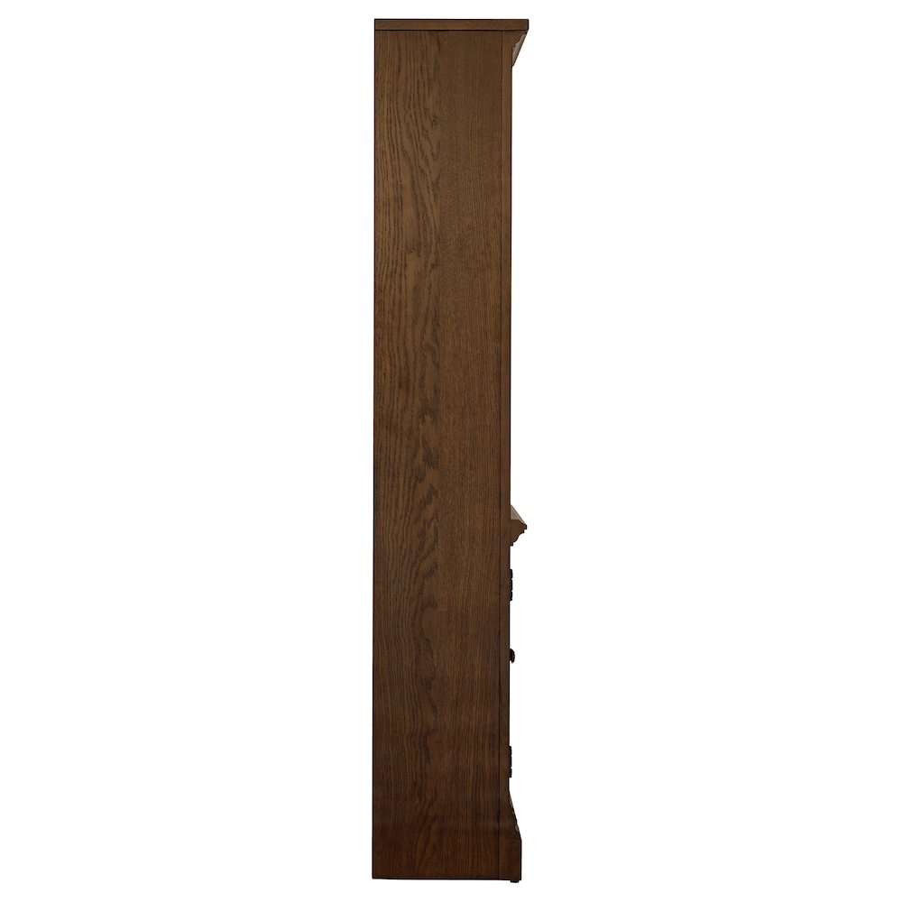 Hartshill 78-inch 3-shelf Cabinet Bookcase Burnished Oak. Picture 8