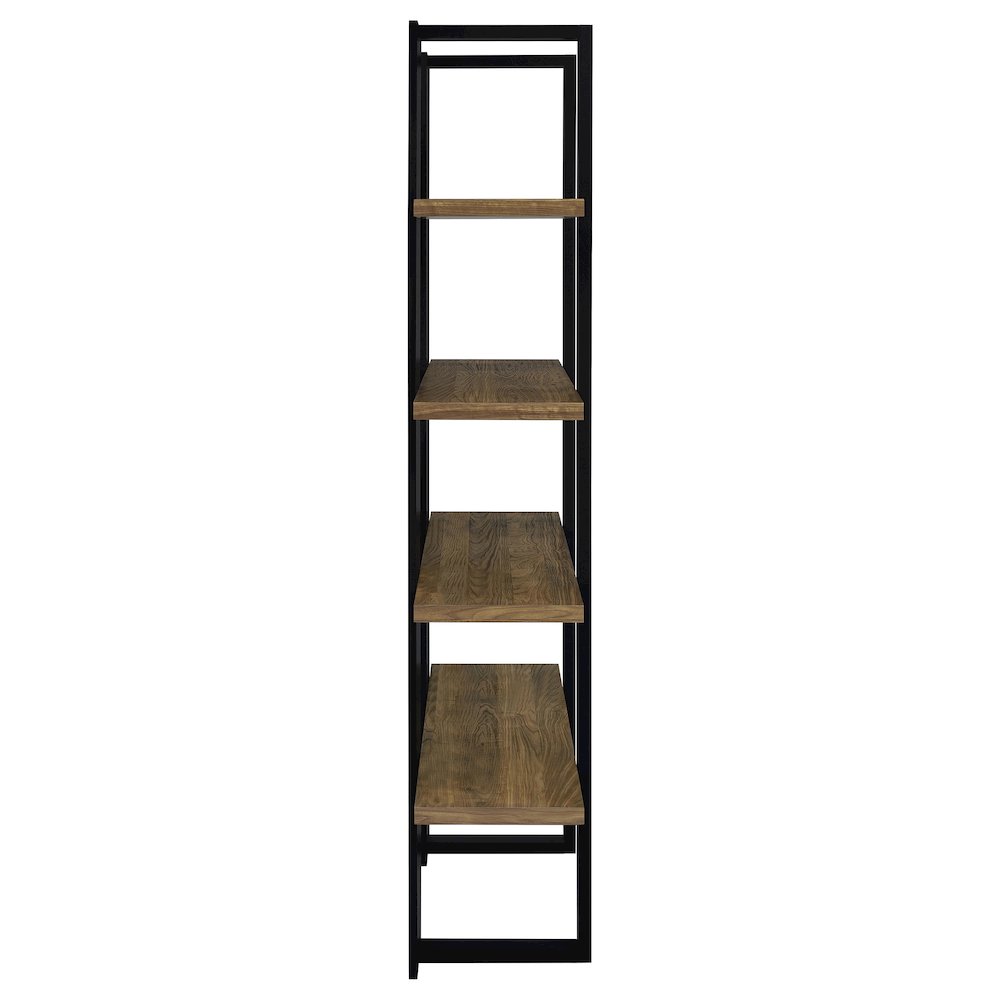 Danbrook 71-inch 4-shelf Bookshelf Black and Aged Walnut. Picture 9