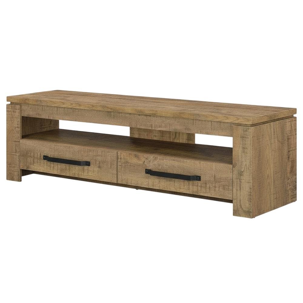 TV stand, 2 drawers, engineered wood, rubberwood solids & walnut veneers. Picture 1