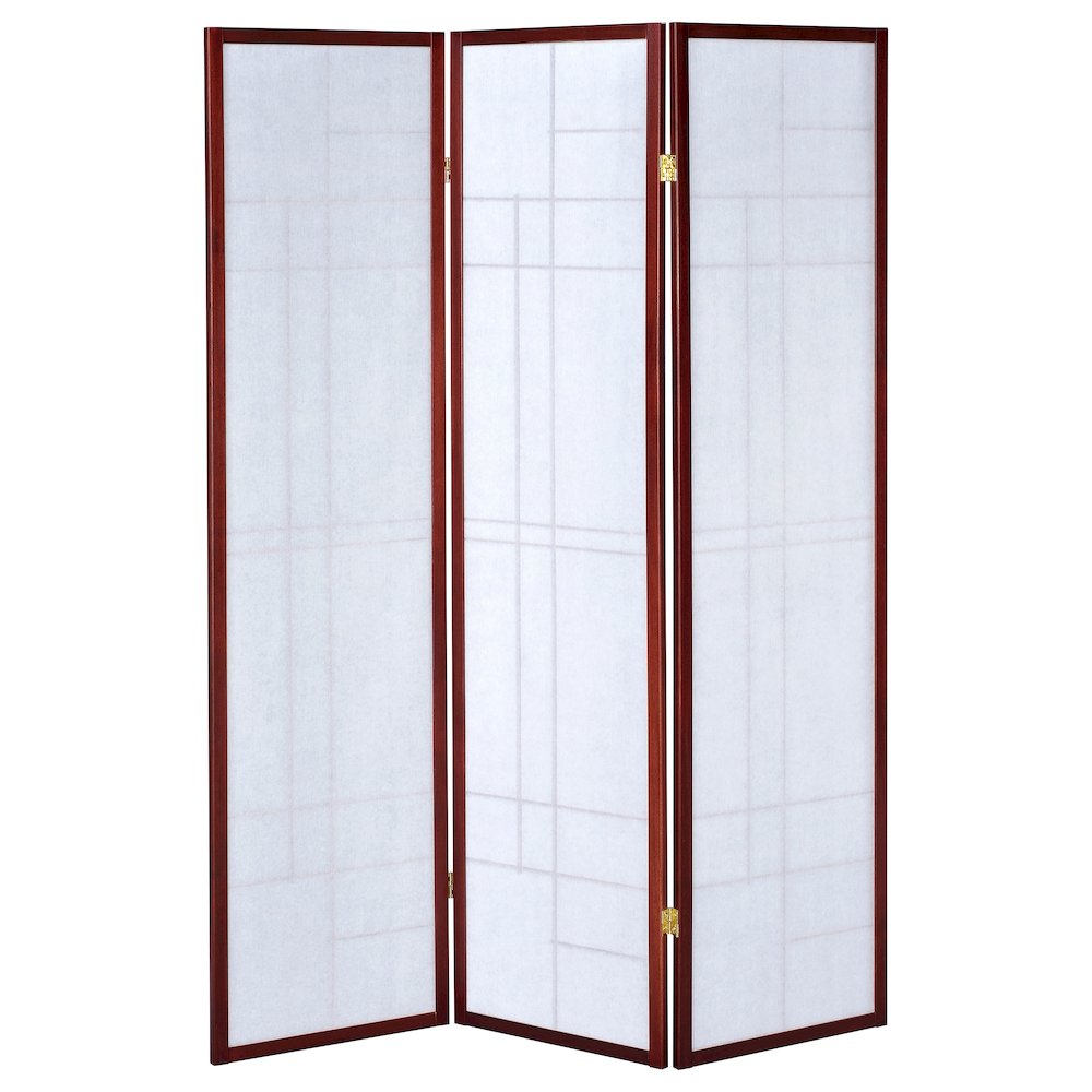 Katerina 3-Panel Room Divider Folding Shoji Screen Cherry. Picture 5