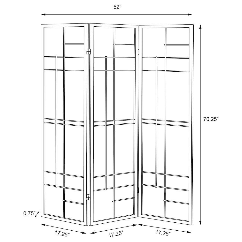 Katerina 3-Panel Room Divider Folding Shoji Screen Cherry. Picture 8