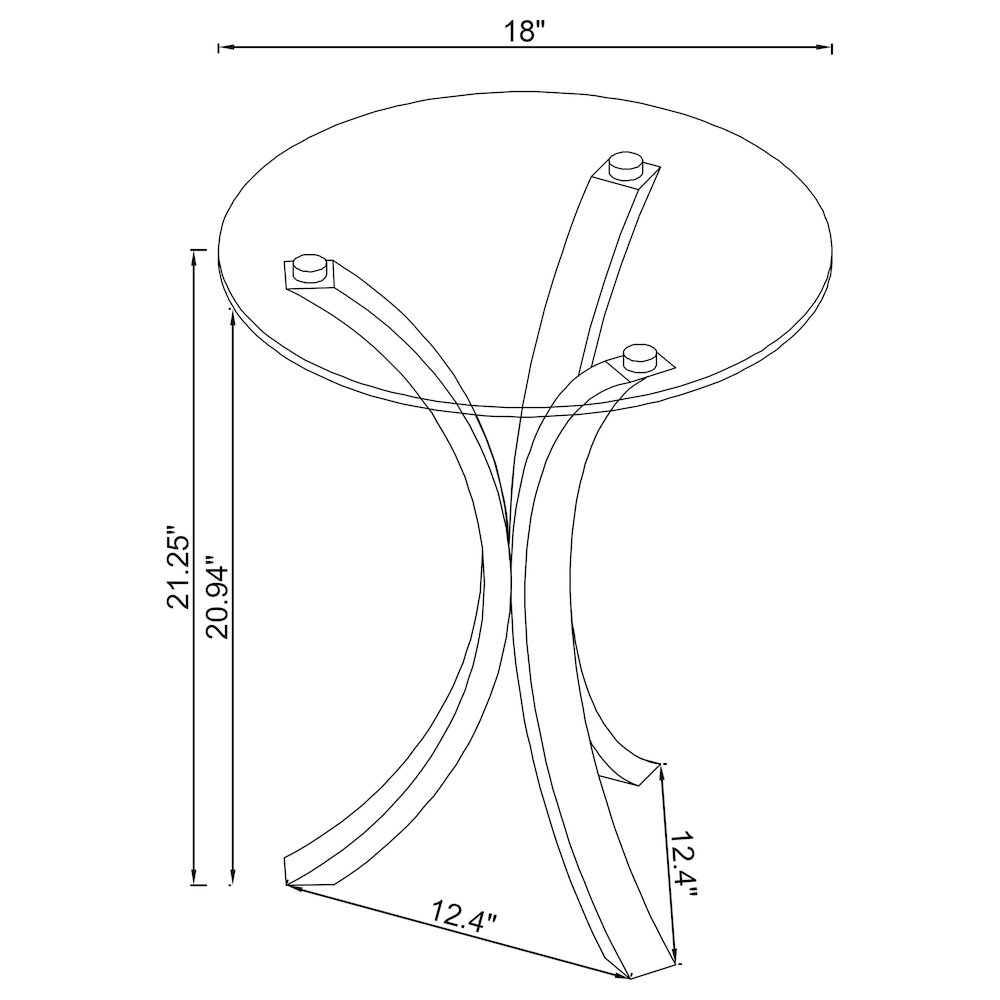 Laning Round Glass Top Acrylic Side Table Clear. Picture 6