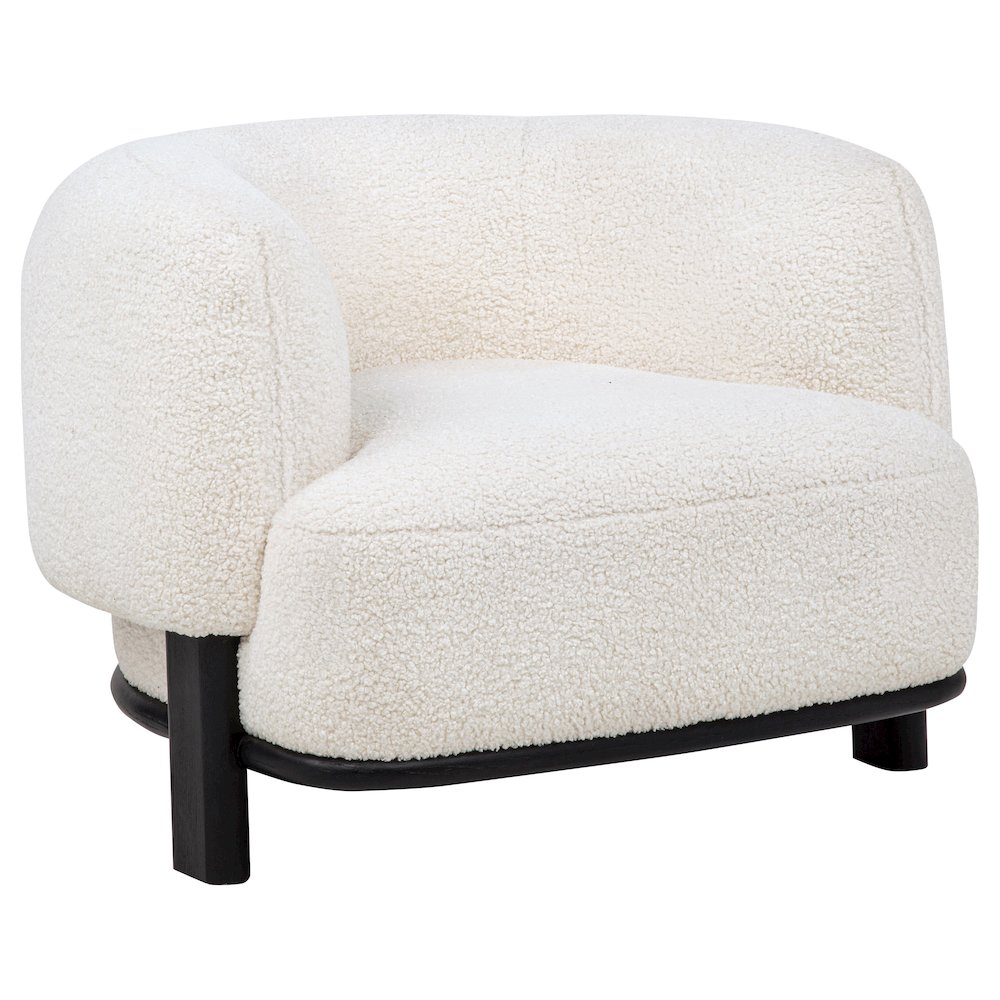 Lawler Upholstered Barrel Back Accent Chair Ivory and Black. Picture 1