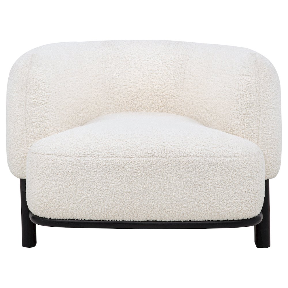 Lawler Upholstered Barrel Back Accent Chair Ivory and Black. Picture 3