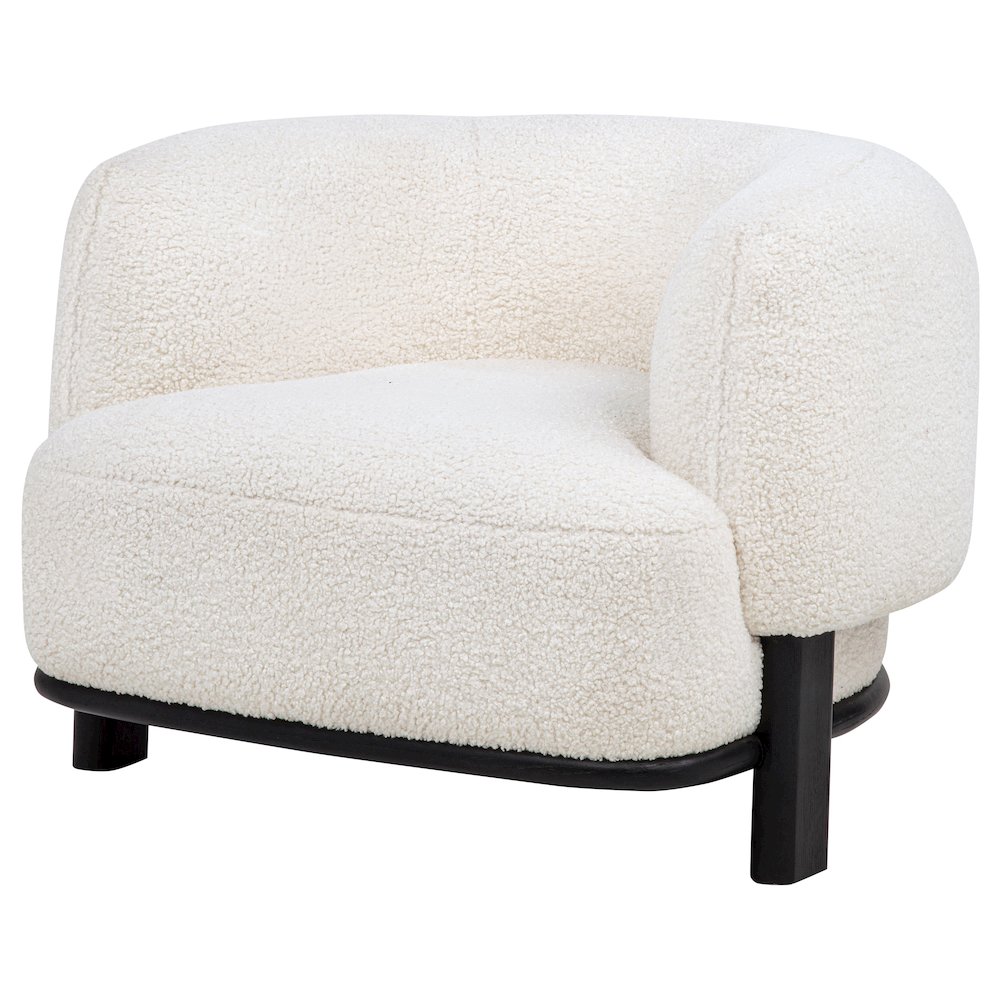 Lawler Upholstered Barrel Back Accent Chair Ivory and Black. Picture 4