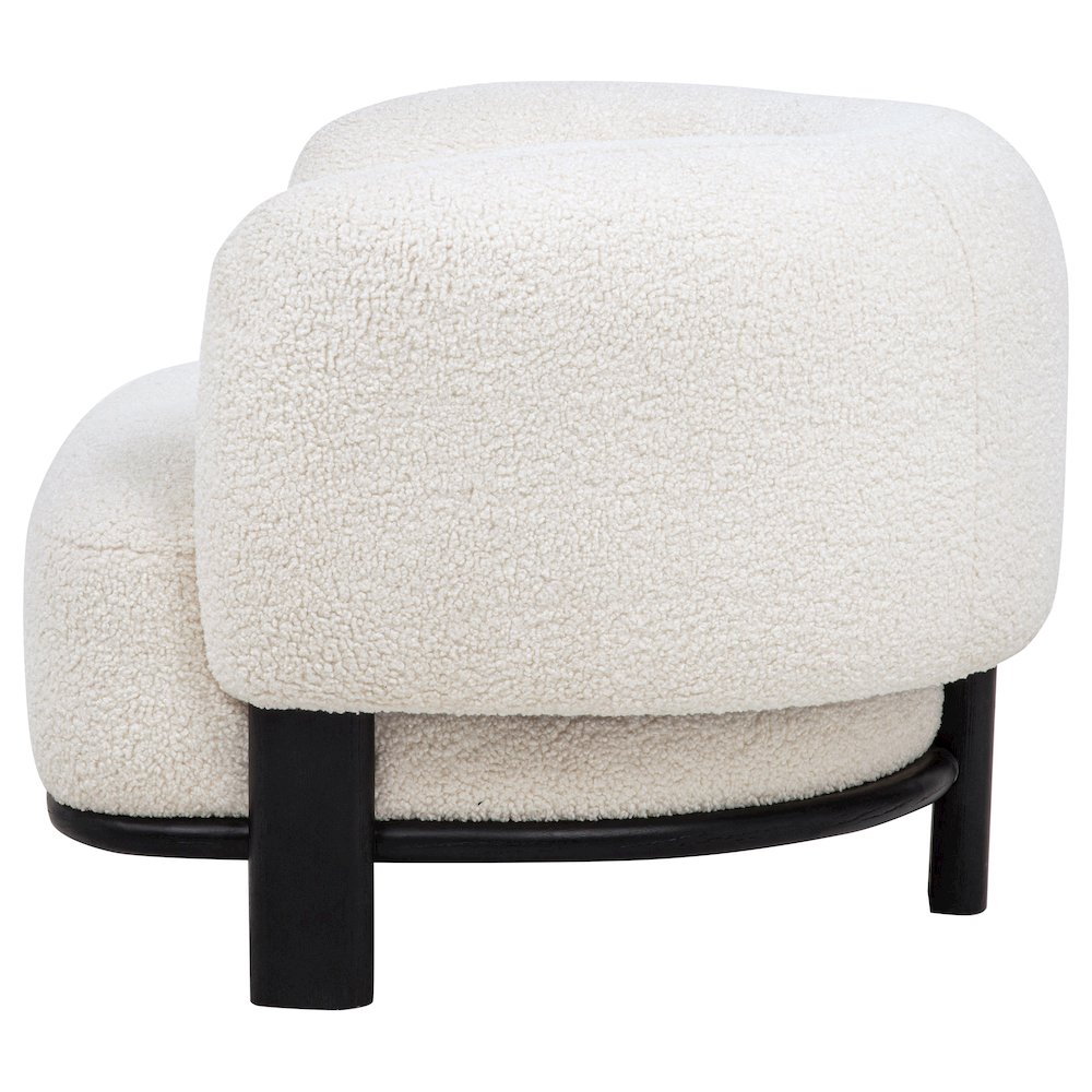 Lawler Upholstered Barrel Back Accent Chair Ivory and Black. Picture 5
