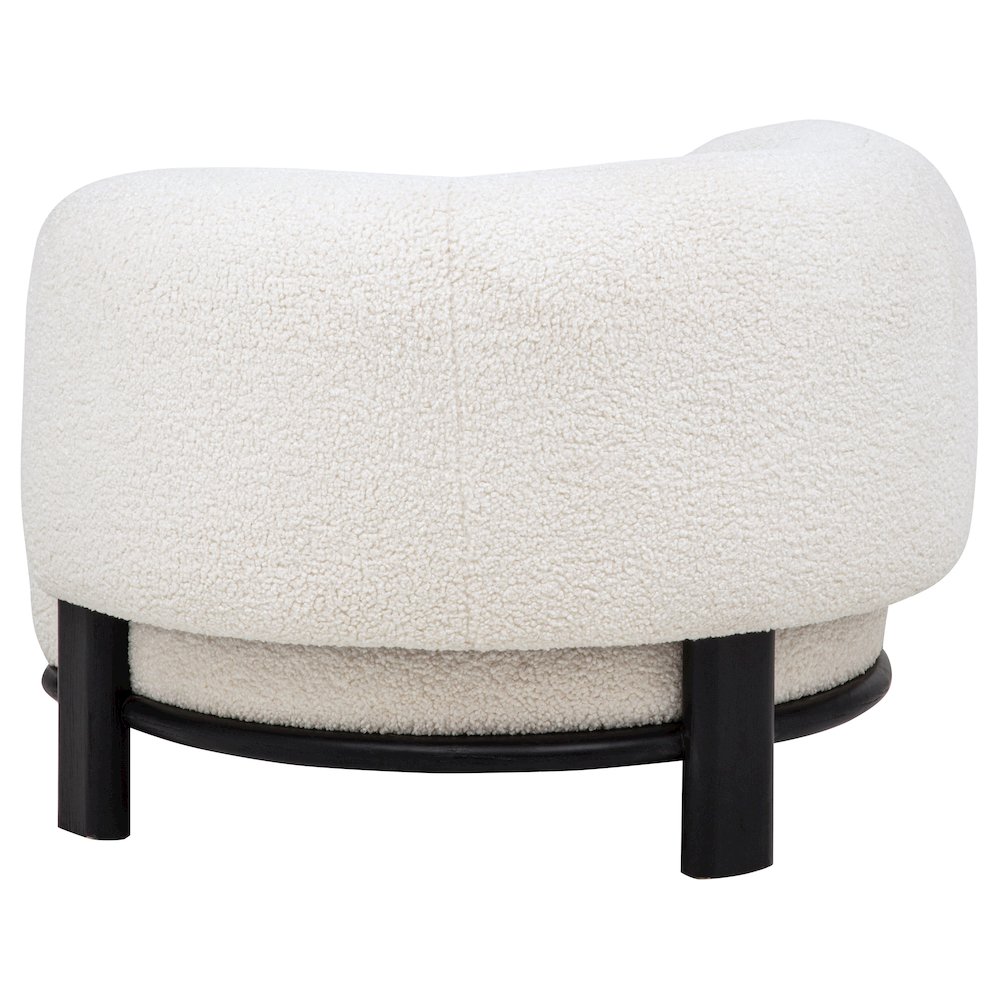 Lawler Upholstered Barrel Back Accent Chair Ivory and Black. Picture 6