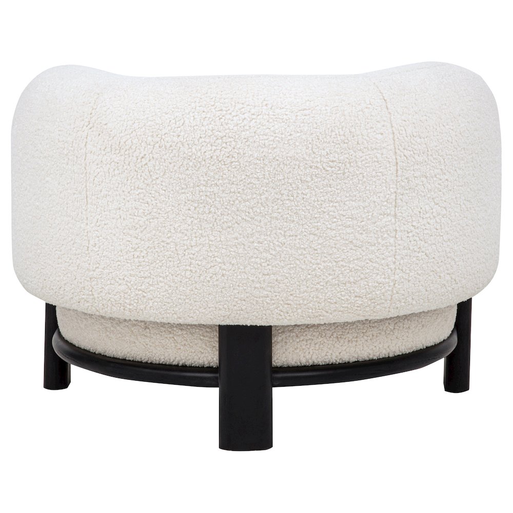 Lawler Upholstered Barrel Back Accent Chair Ivory and Black. Picture 7