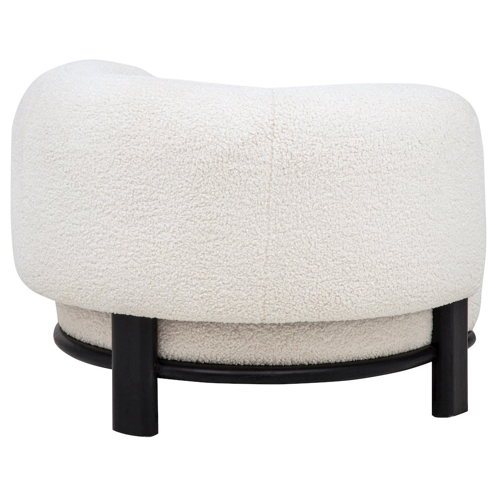 Lawler Upholstered Barrel Back Accent Chair Ivory and Black. Picture 8