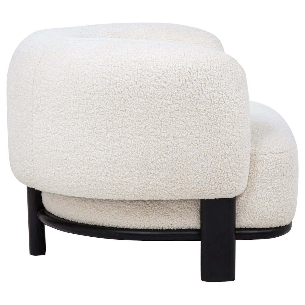 Lawler Upholstered Barrel Back Accent Chair Ivory and Black. Picture 9