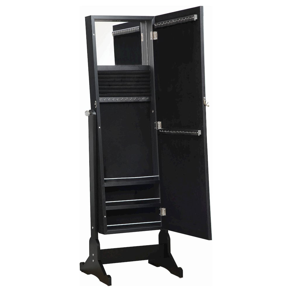 Cortez Cheval Mirror with Jewelry Storage Black. Picture 4