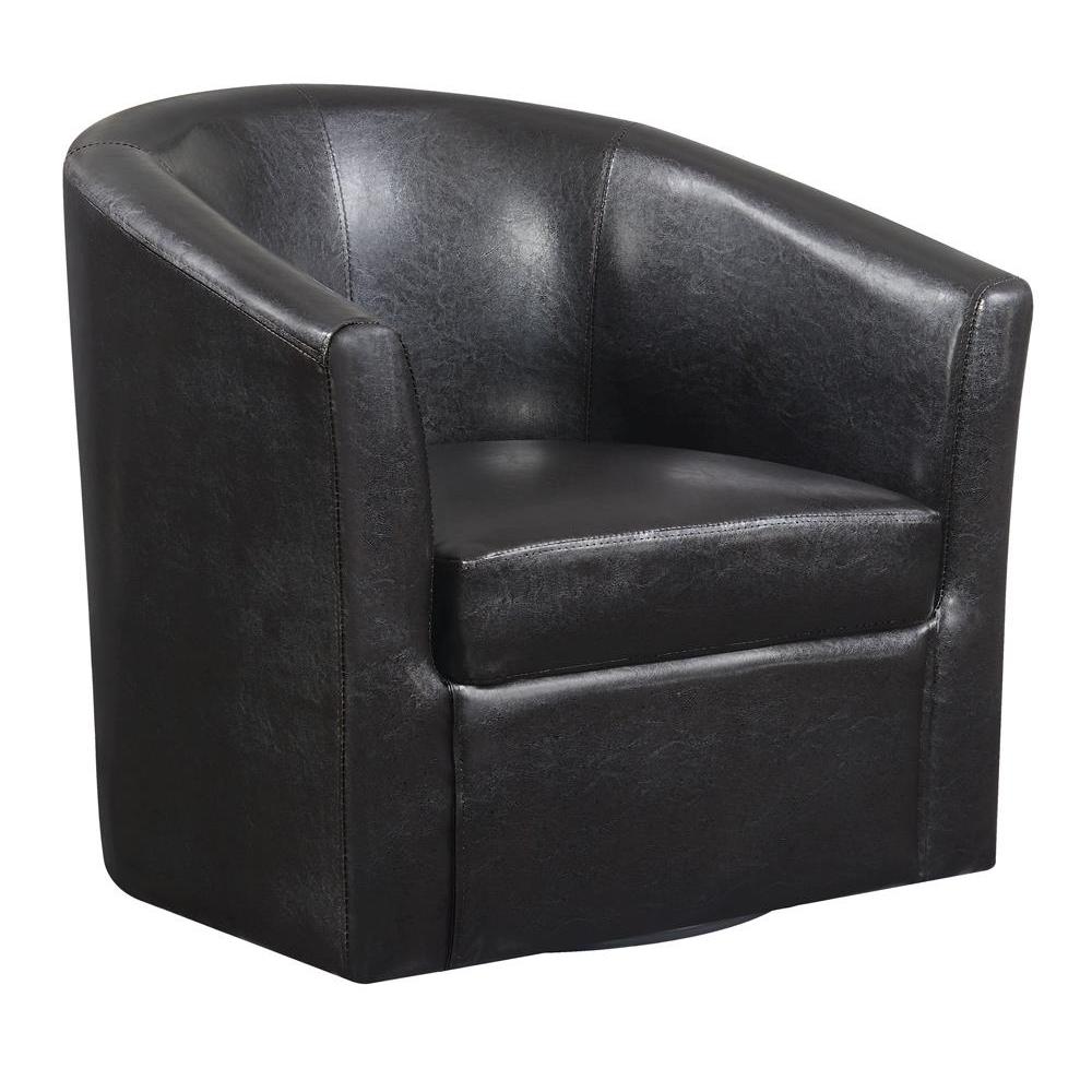 Dark Brown Swivel Accent Chair with Sloped Arms, Perfect for Reading. Picture 1